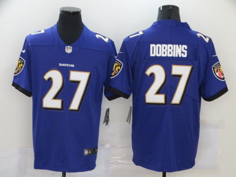 Men Baltimore Ravens #27 Dobbins Purple Nike Vapor Untouchable Limited 2020 NFL Nike Jerseys